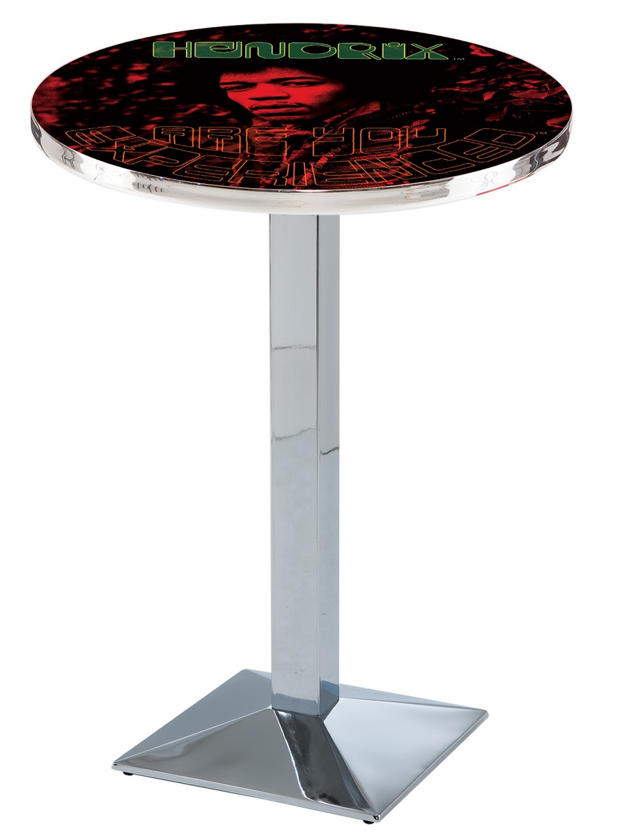 Picture of Holland Bar Stool L217C4236JimiH06 42 in. L217 - Chrome Jimi Hendrix-AYE Red Pub Table
