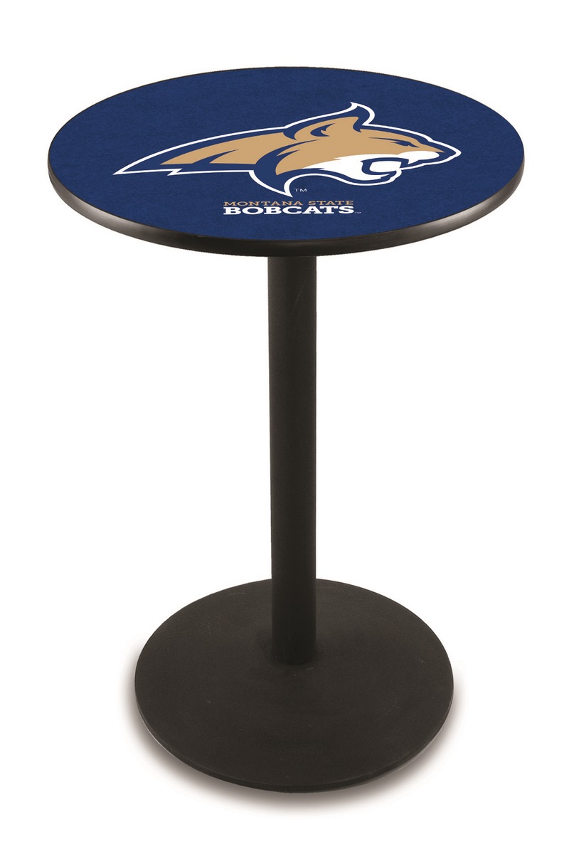 L214 Montana State University 36" Tall - 30" Top Pub Table with Black Wrinkle Finish