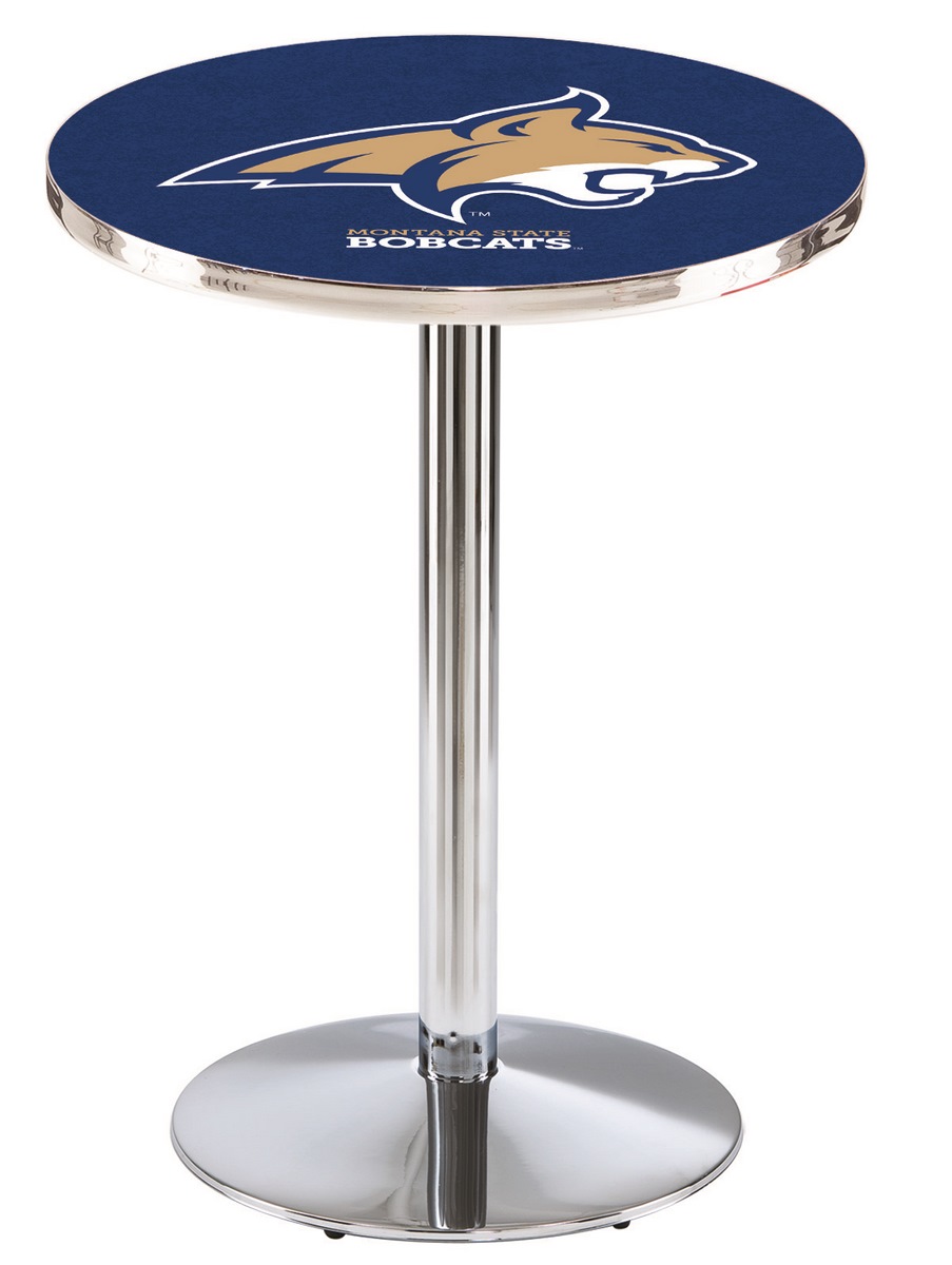 L214 Montana State University 42" Tall - 30" Top Pub Table with Chrome Finish