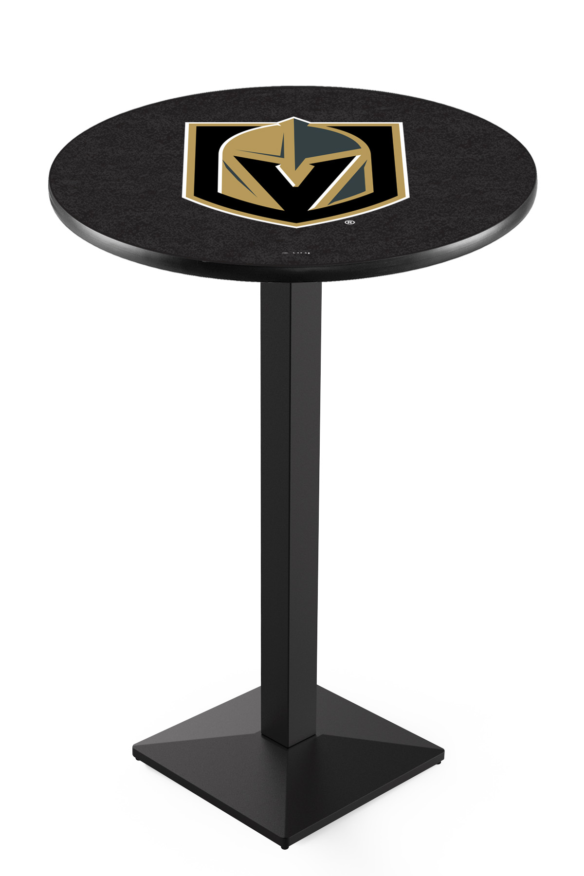 L217 Vegas Golden Knights 42" Tall - 36" Top Pub Table with Black Wrinkle Finish