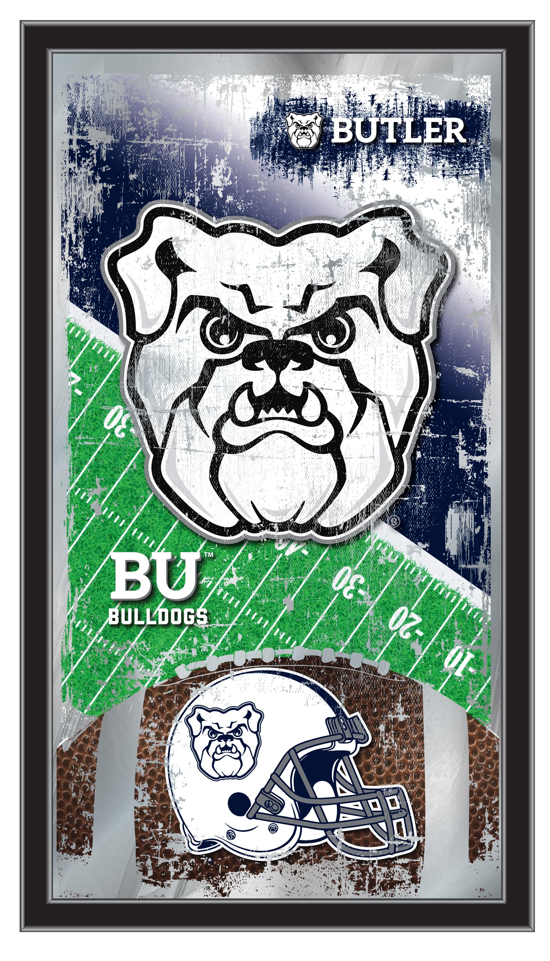MFtblButler 15 x 26 in. Bulter University Young Football Mirror
