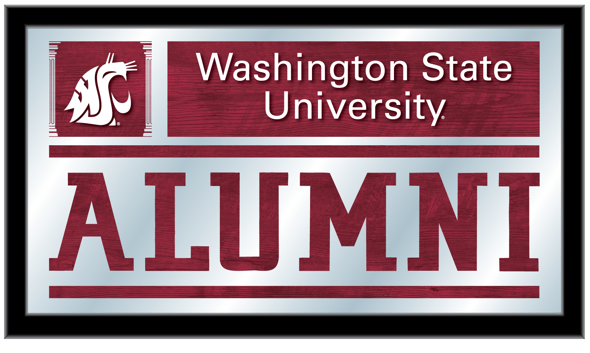 MAlumWashSt 26 x15 in. Washington State University Alumni Mirror