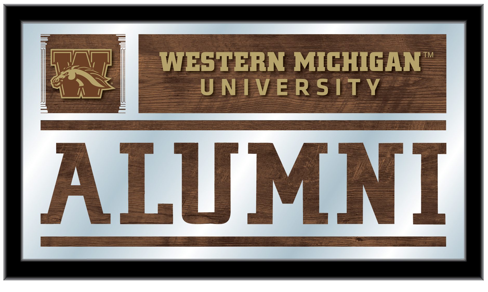 26 x15 in. Western Michigan University Alumni Mirror