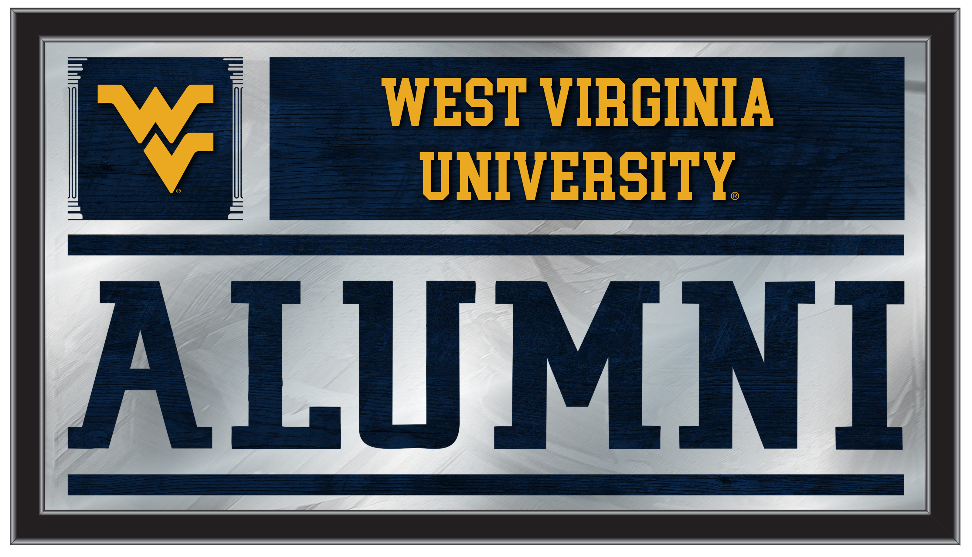 MAlumWestVA 26 x15 in. West Virginia University Alumni Mirror