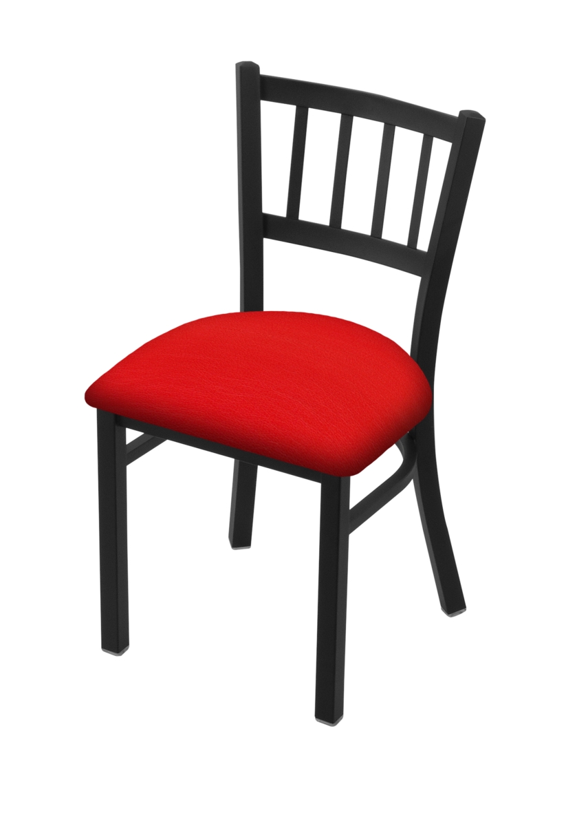 61018BW011 18 in. 610 Contessa Chair with Black Wrinkle Finish & Canter Red Seat