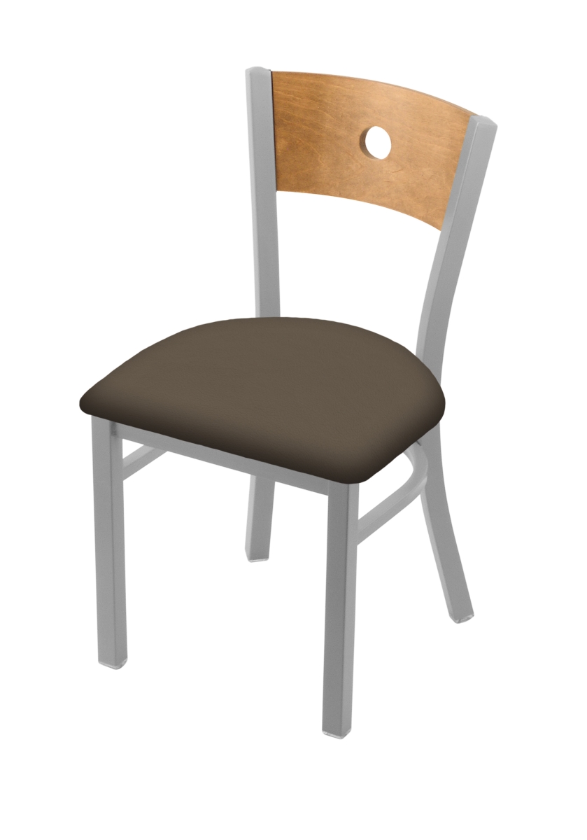 63018ANMedMplB006 18 in. 630 Voltaire Chair with Anodized Nickel Finish, Medium Back & Canter Earth Seat