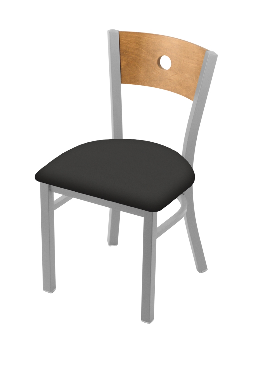 63018ANMedMplB008 18 in. 630 Voltaire Chair with Anodized Nickel Finish, Medium Back & Canter Iron Seat