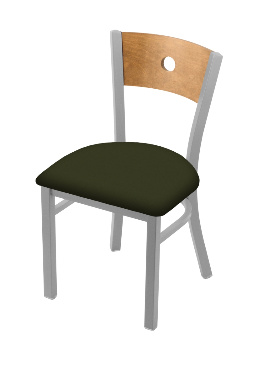 63018ANMedMplB010 18 in. 630 Voltaire Chair with Anodized Nickel Finish, Medium Back & Canter Pine Seat