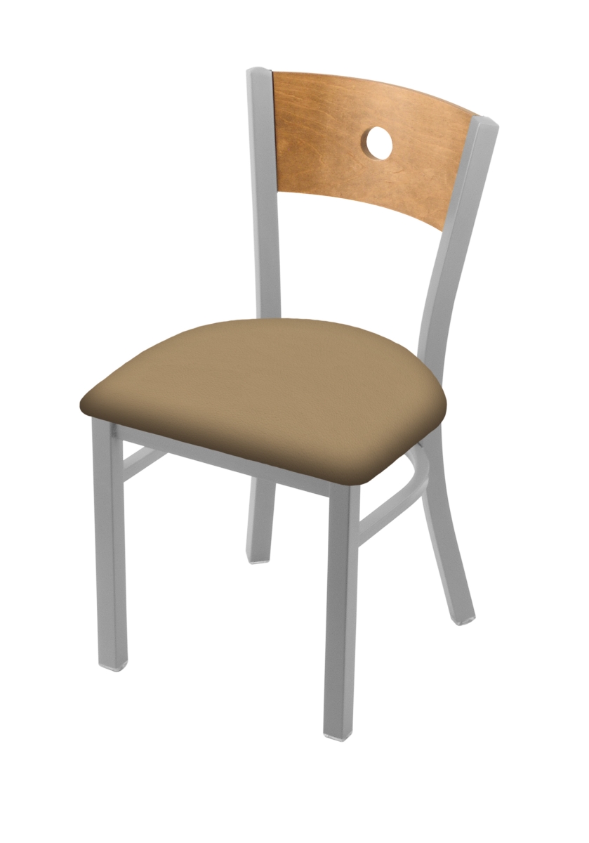 63018ANMedMplB013 18 in. 630 Voltaire Chair with Anodized Nickel Finish, Medium Back & Canter Sand Seat