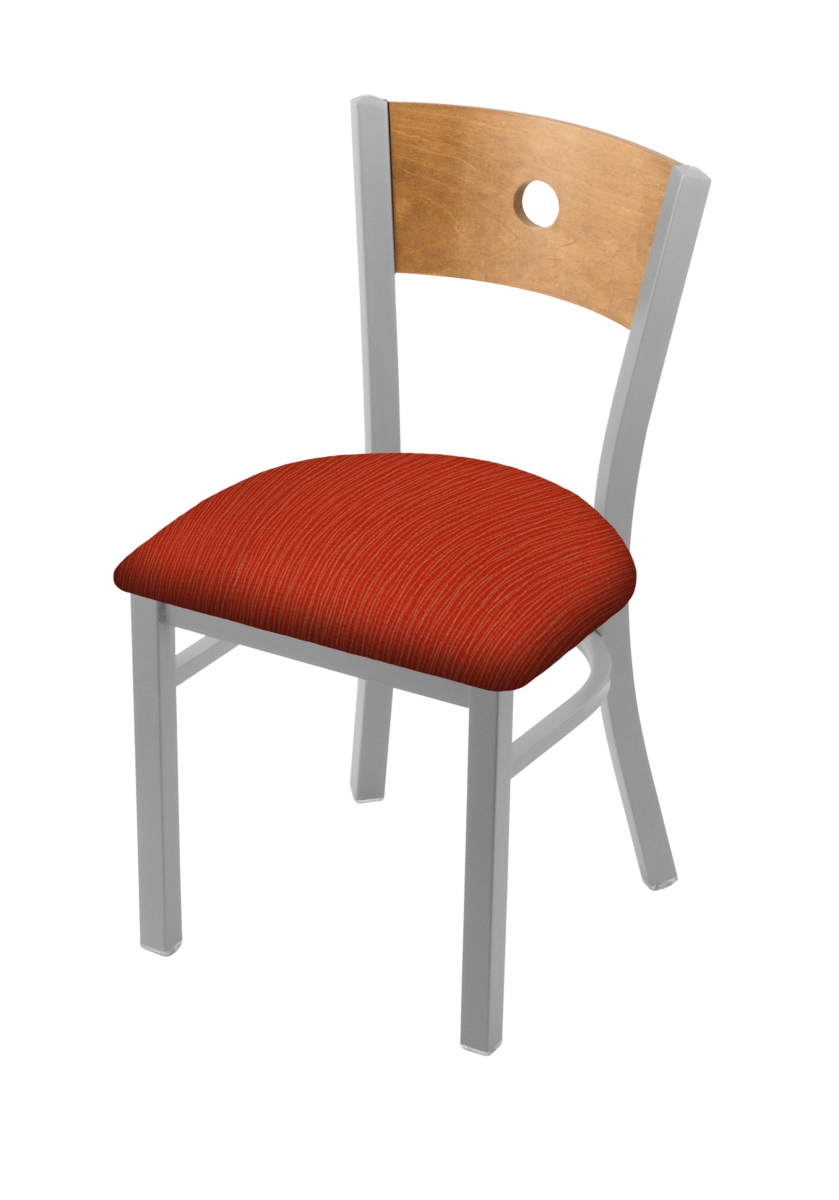 63018ANMedMplB021 18 in. 630 Voltaire Chair with Anodized Nickel Finish, Medium Back & Graph Poppy Seat