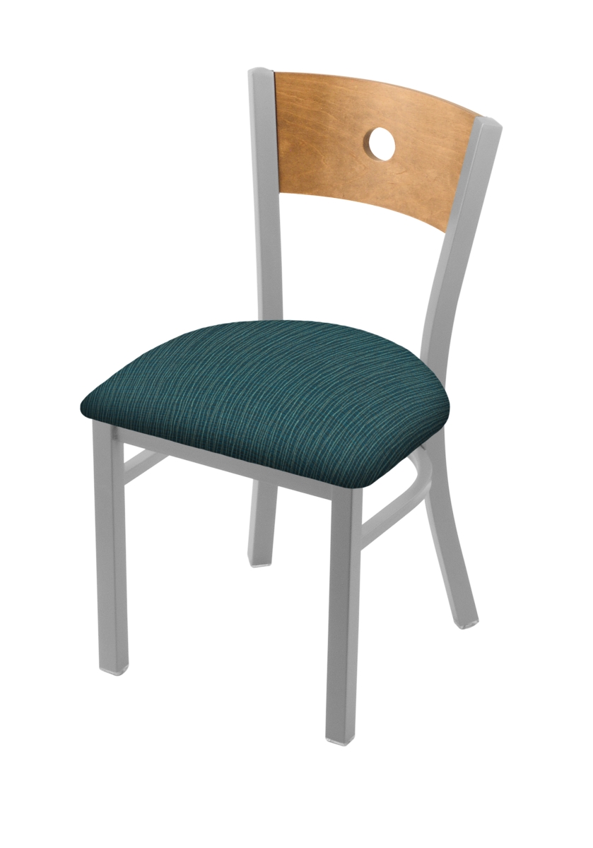 63018ANMedMplB022 18 in. 630 Voltaire Chair with Anodized Nickel Finish, Medium Back & Graph Tidal Seat