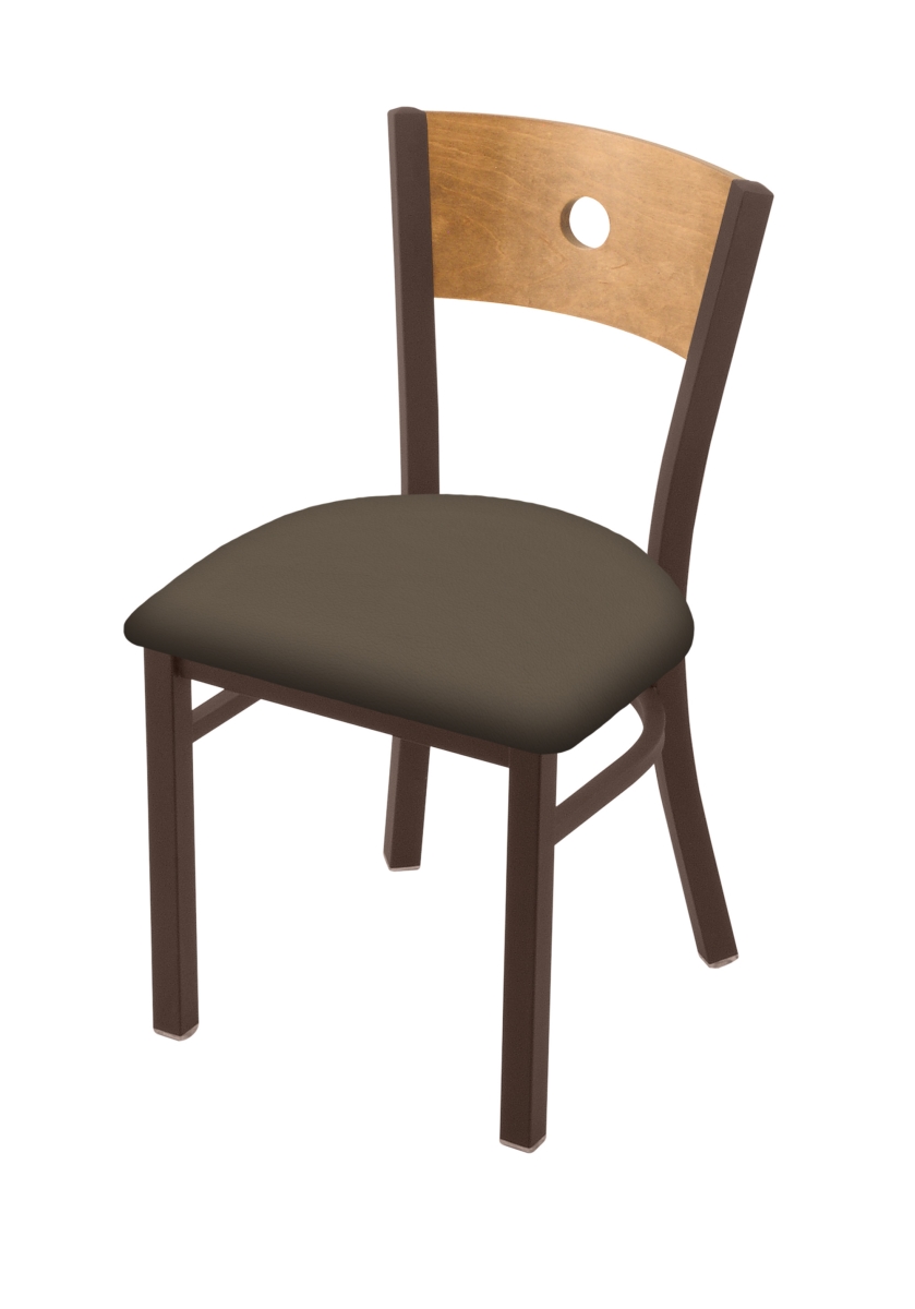 63018BZMedMplB006 18 in. 630 Voltaire Chair with Bronze Finish, Medium Back & Canter Earth Seat
