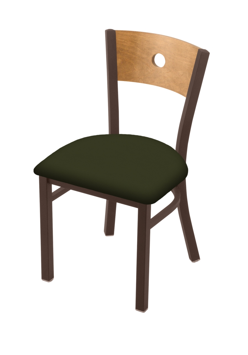 63018BZMedMplB010 18 in. 630 Voltaire Chair with Bronze Finish, Medium Back & Canter Pine Seat