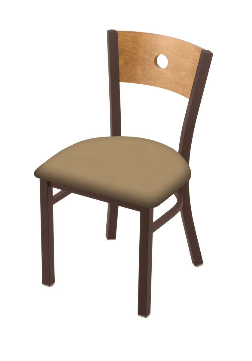 63018BZMedMplB013 18 in. 630 Voltaire Chair with Bronze Finish, Medium Back & Canter Sand Seat