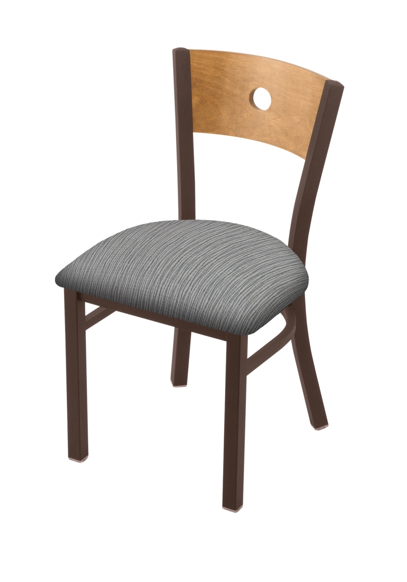63018BZMedMplB020 18 in. 630 Voltaire Chair with Bronze Finish, Medium Back & Graph Alpine Seat