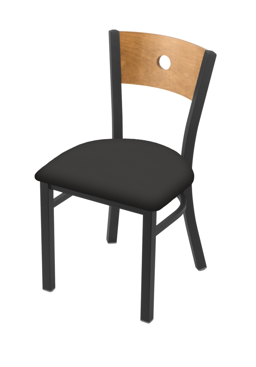 63018PWMedMplB008 18 in. 630 Voltaire Chair with Pewter Finish, Medium Back & Canter Iron Seat