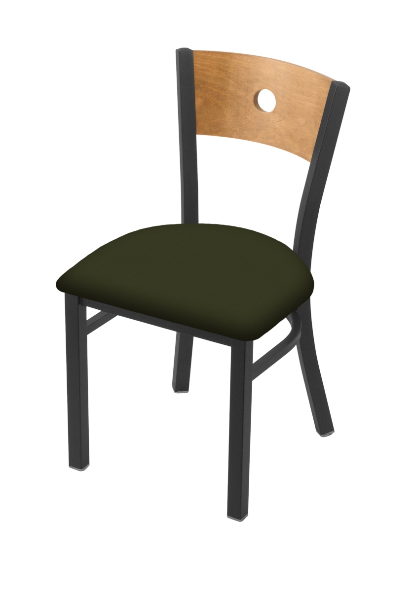 63018PWMedMplB010 18 in. 630 Voltaire Chair with Pewter Finish, Medium Back & Canter Pine Seat