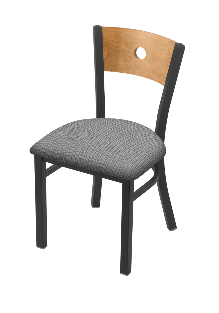 63018PWMedMplB020 18 in. 630 Voltaire Chair with Pewter Finish, Medium Back & Graph Alpine Seat