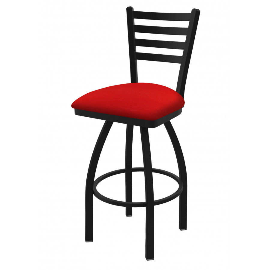 41030BW011 30 in. 410 Jackie Swivel Bar Stool with Black Wrinkle & Canter Red Seat