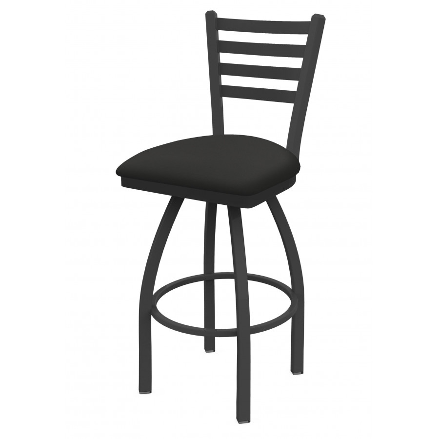 36 in. 410 Jackie Swivel Bar Stool with Pewter & Canter Iron Seat