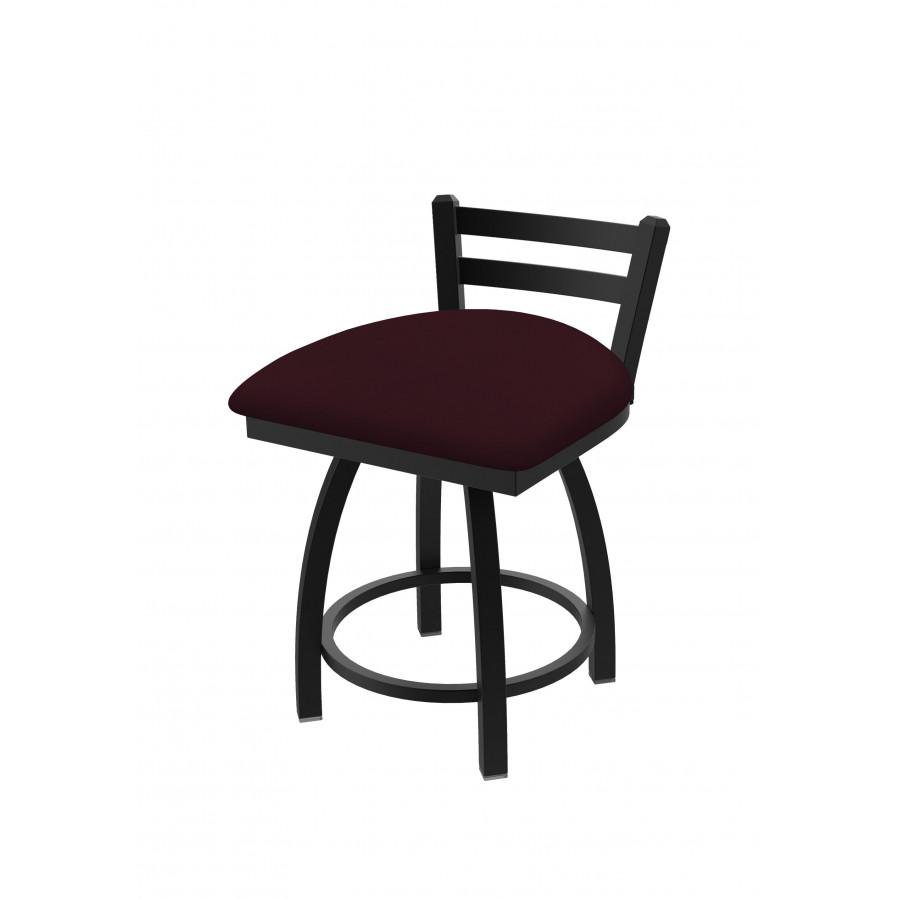 41118BW005 18 in. 411 Jackie Low Back Swivel Vanity Stool with Black Wrinkle & Canter Bordeaux Seat