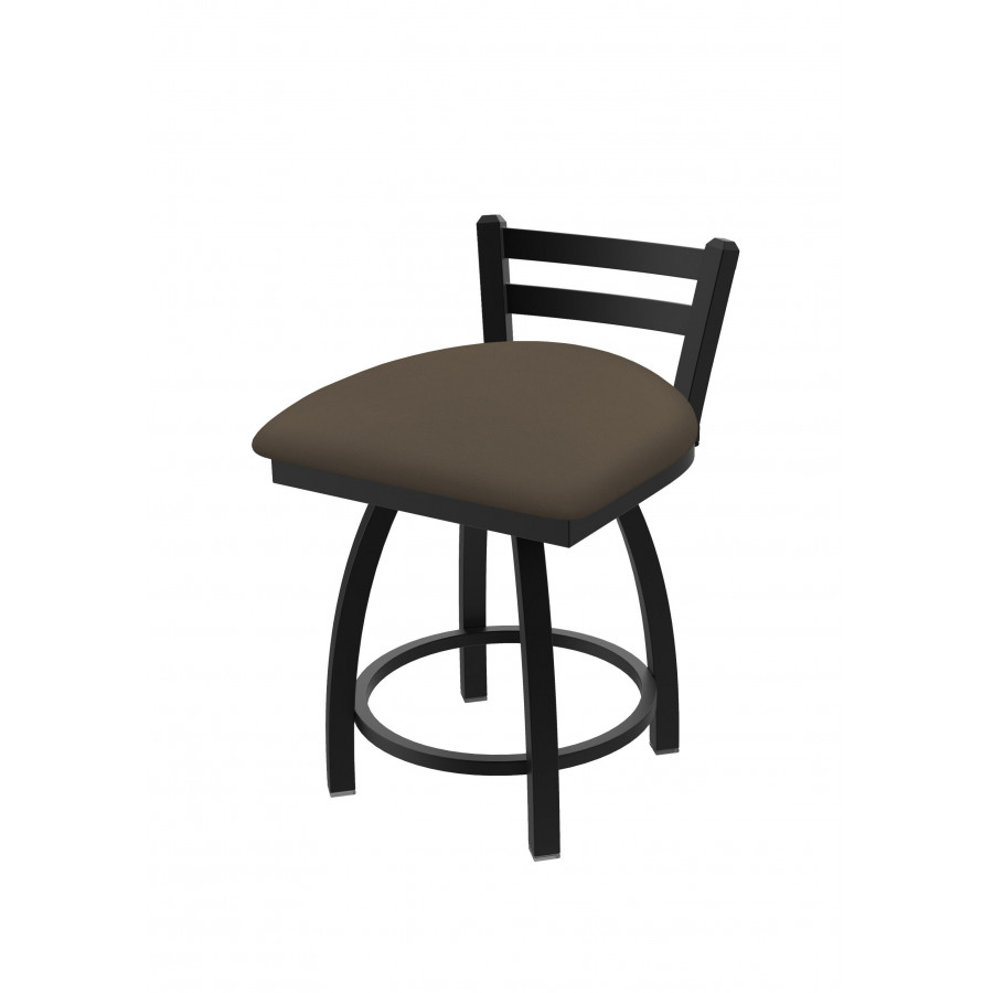41118BW006 18 in. 411 Jackie Low Back Swivel Vanity Stool with Black Wrinkle & Canter Earth Seat