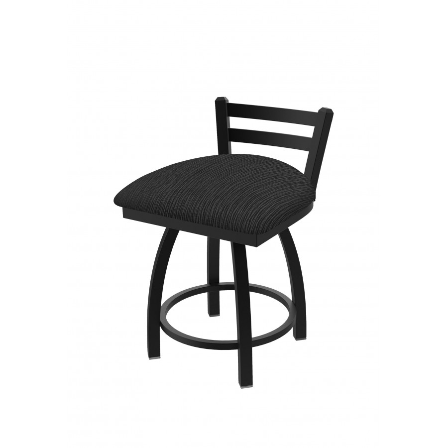 41118BW018 18 in. 411 Jackie Low Back Swivel Vanity Stool with Black Wrinkle & Graph Coal Seat