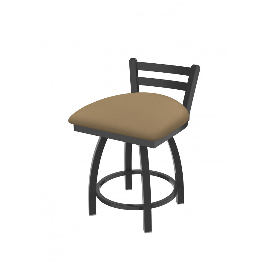 18 in. 411 Jackie Low Back Swivel Vanity Stool with Pewter & Canter Sand Seat