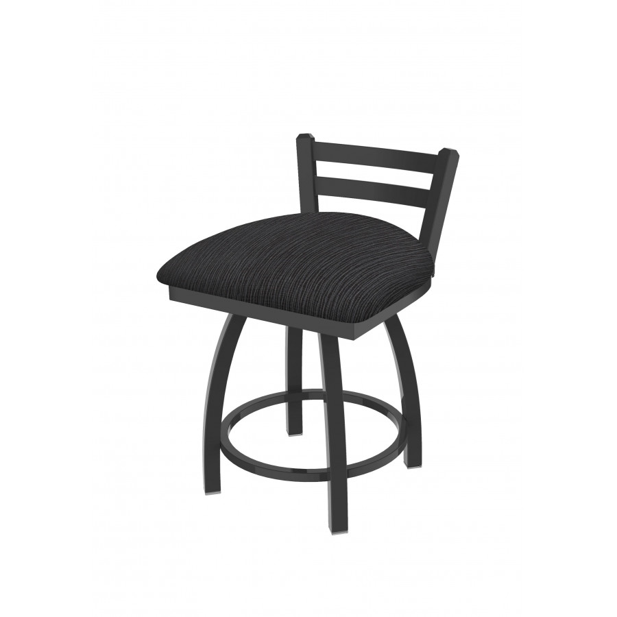 41118PW014 18 in. 411 Jackie Low Back Swivel Vanity Stool with Pewter & Graph Anchor Seat