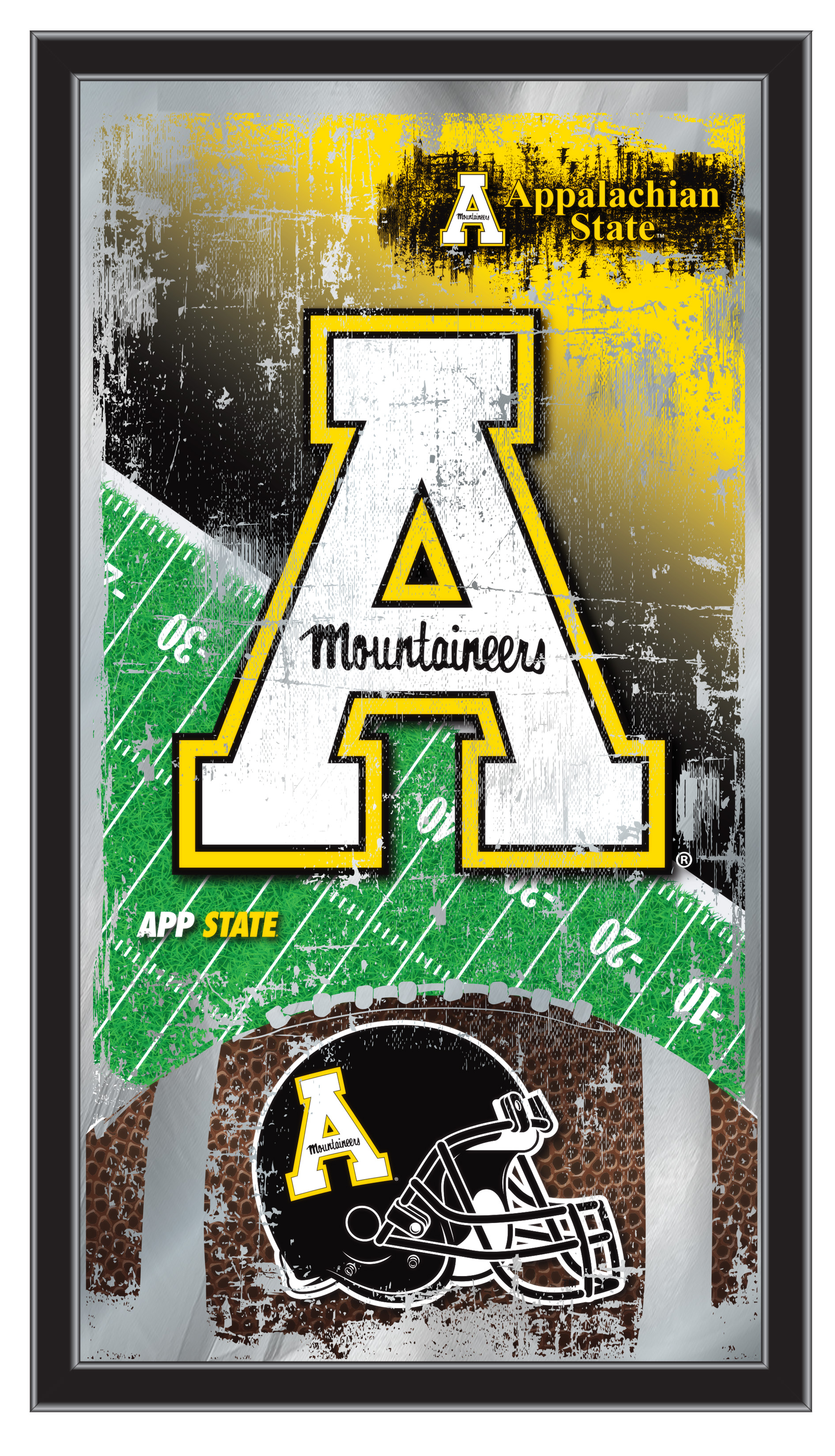 Picture of Holland Bar Stool MFtblAppStU Appalachian State 15 x 26 in. Football Mirror