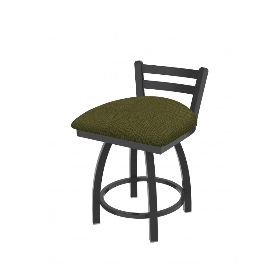 41118PW015 18 in. 411 Jackie Low Back Swivel Vanity Stool with Pewter & Graph Parrot Seat