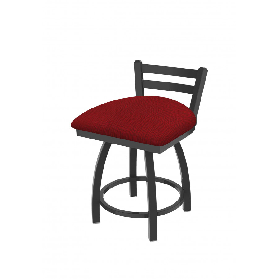 18 in. 411 Jackie Low Back Swivel Vanity Stool with Pewter & Graph Ruby Seat