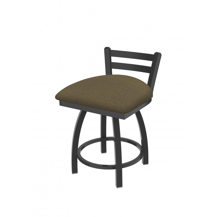 41118PW017 18 in. 411 Jackie Low Back Swivel Vanity Stool with Pewter & Graph Cork Seat