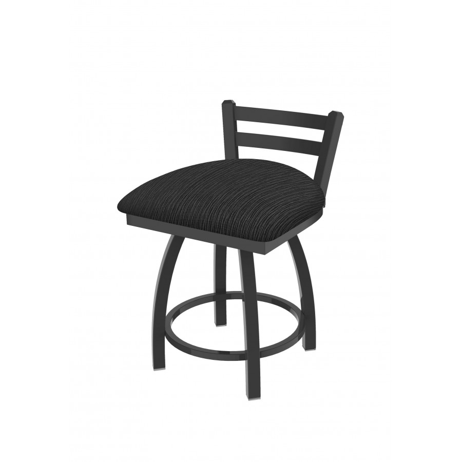 41118PW018 18 in. 411 Jackie Low Back Swivel Vanity Stool with Pewter & Graph Coal Seat