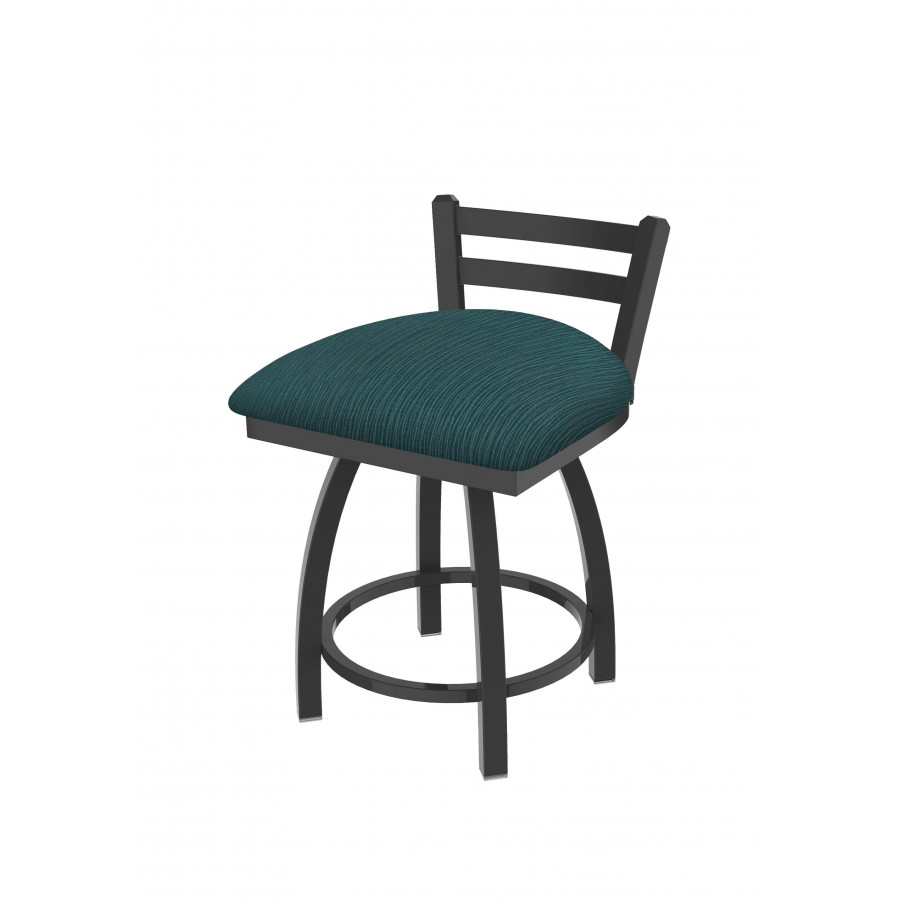 41118PW022 18 in. 411 Jackie Low Back Swivel Vanity Stool with Pewter & Graph Tidal Seat