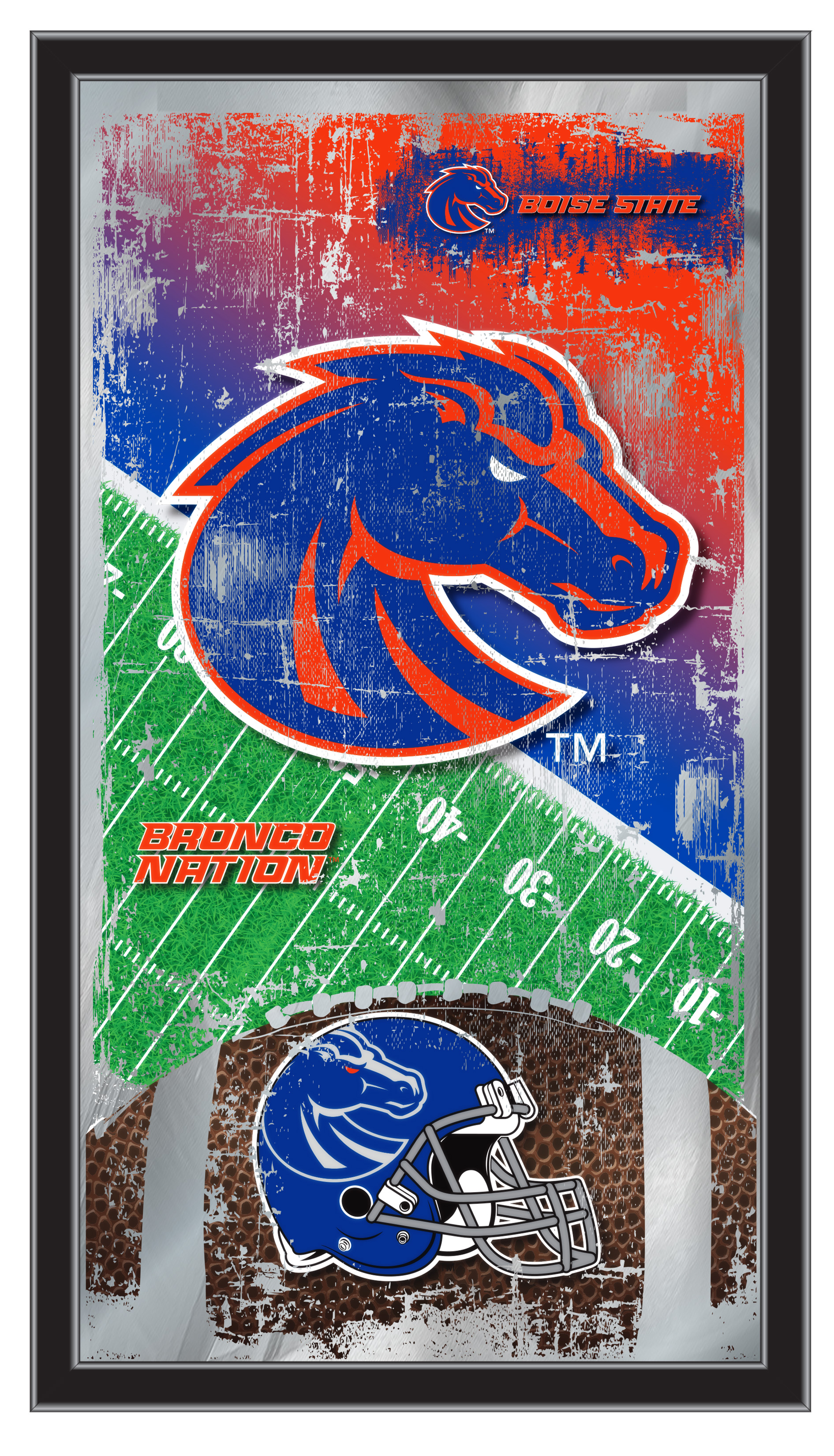 MFtblBoiseS Boise State 15 x 26 in. Football Mirror