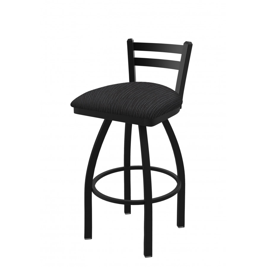 41130BW014 30 in. 411 Jackie Low Back Swivel Bar Stool with Black Wrinkle & Graph Anchor Seat