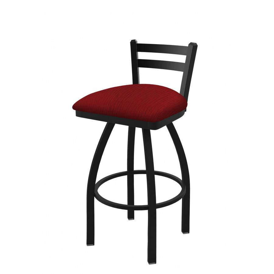 41130BW016 30 in. 411 Jackie Low Back Swivel Bar Stool with Black Wrinkle & Graph Ruby Seat