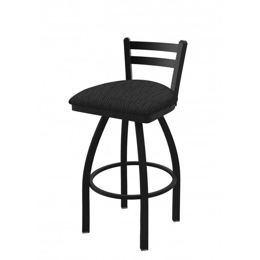 41130BW018 30 in. 411 Jackie Low Back Swivel Bar Stool with Black Wrinkle & Graph Coal Seat