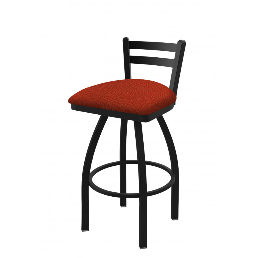 41130BW021 30 in. 411 Jackie Low Back Swivel Bar Stool with Black Wrinkle & Graph Poppy Seat