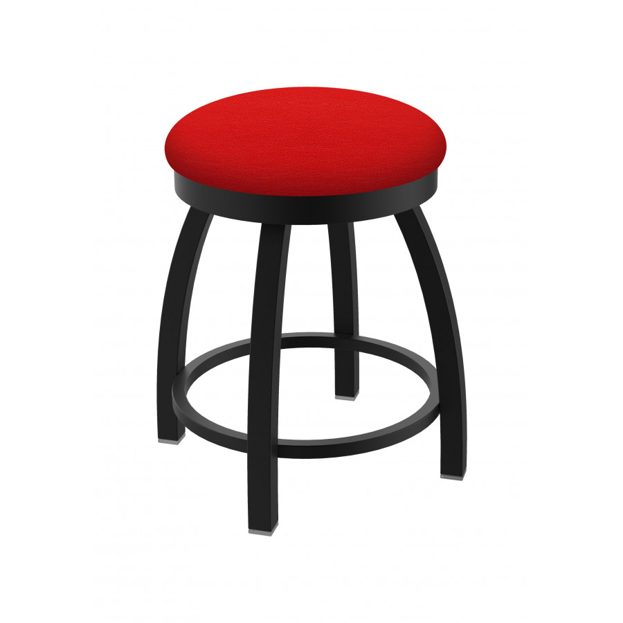 80218BW011 18 in. 802 Misha Swivel Vanity Stool with Black Wrinkle & Canter Red Seat