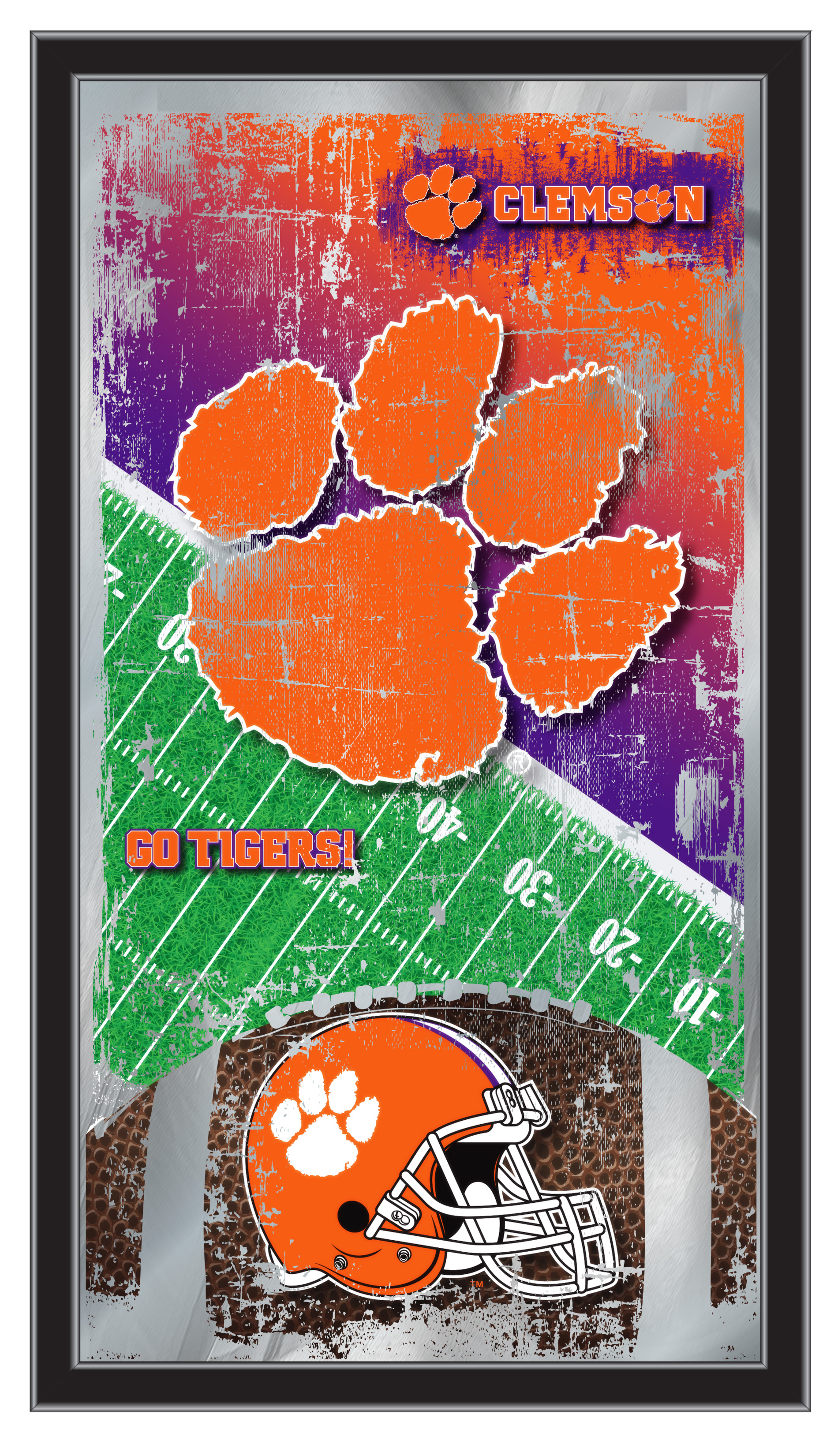 MFtblClmson Clemson 15 x 26 in. Football Mirror