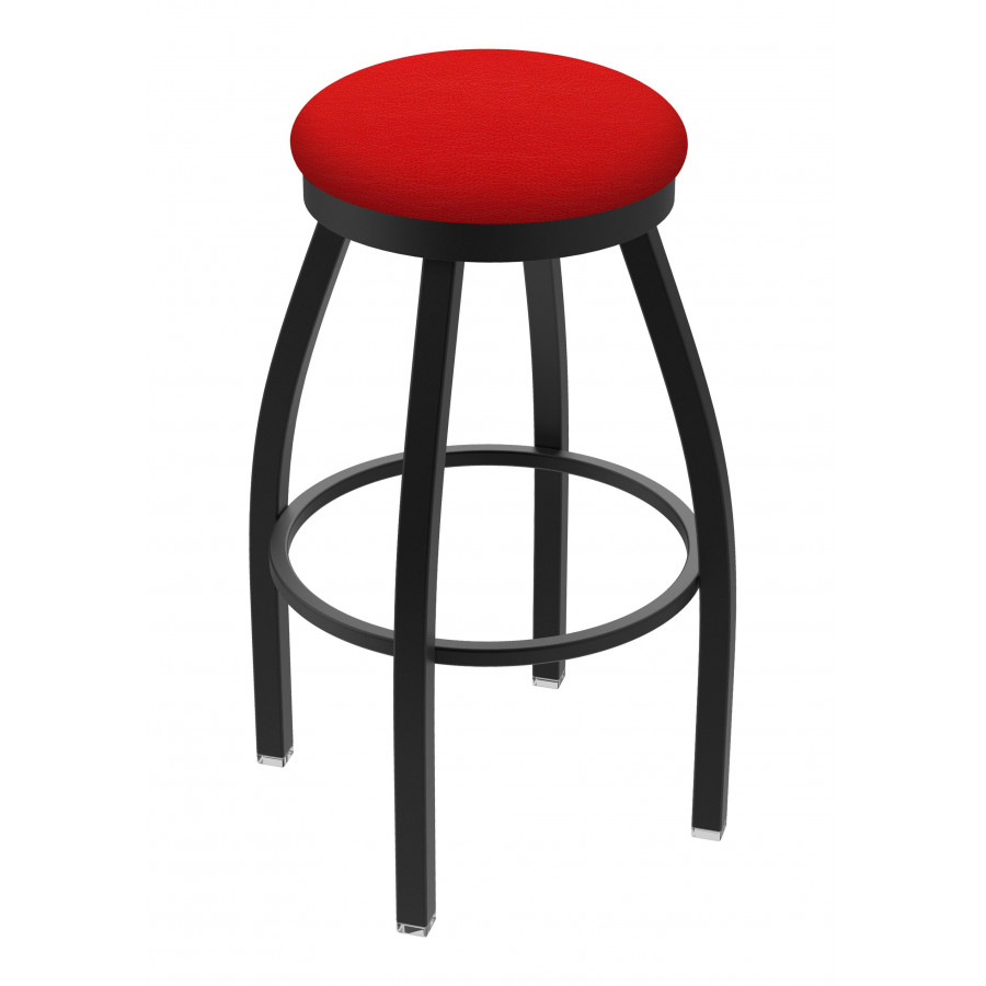 80230BW011 30 in. 802 Misha Swivel Bar Stool with Black Wrinkle & Canter Red Seat