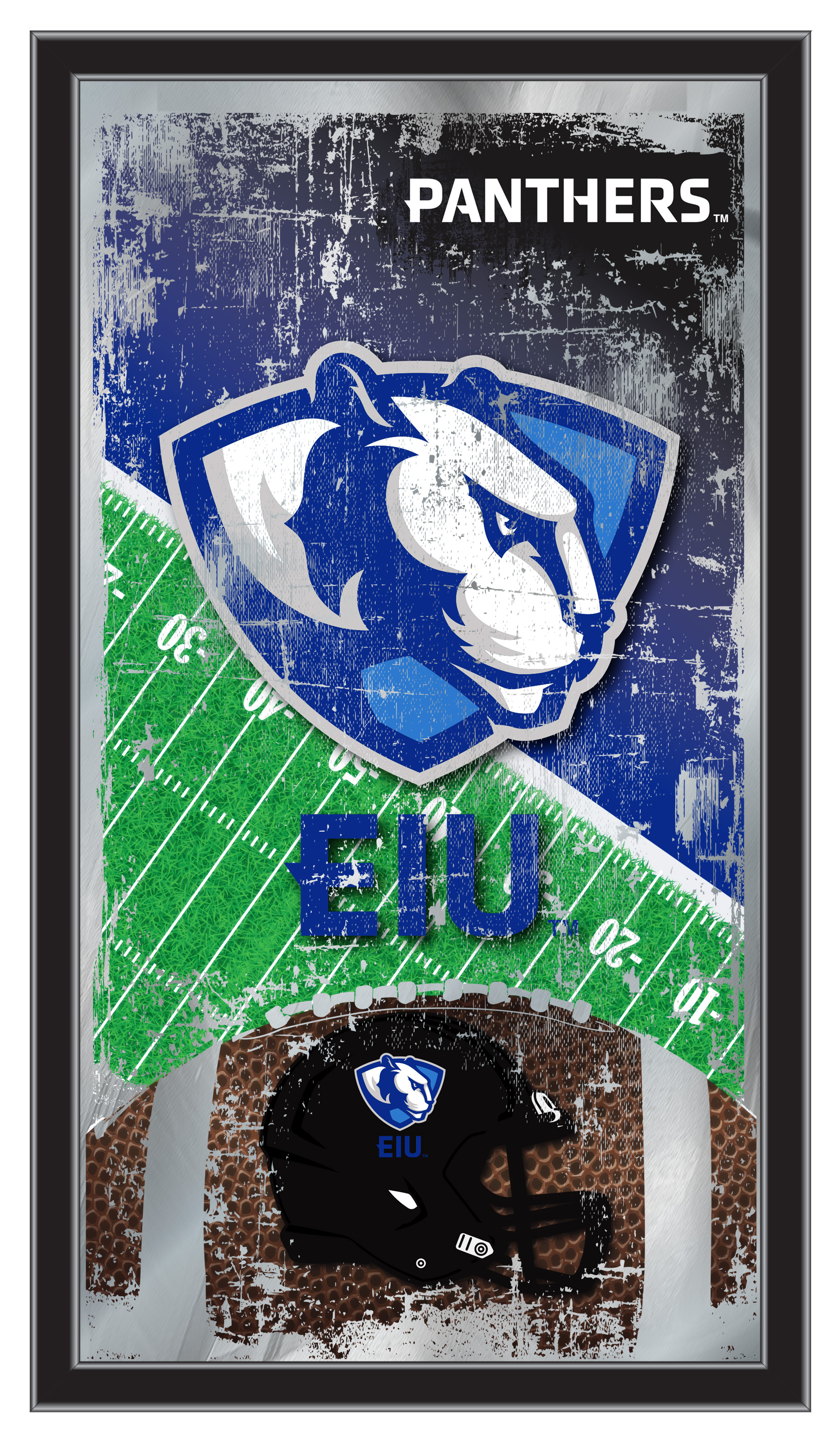 MFtblEastIL Eastern Illinois 15 x 26 in. Football Mirror