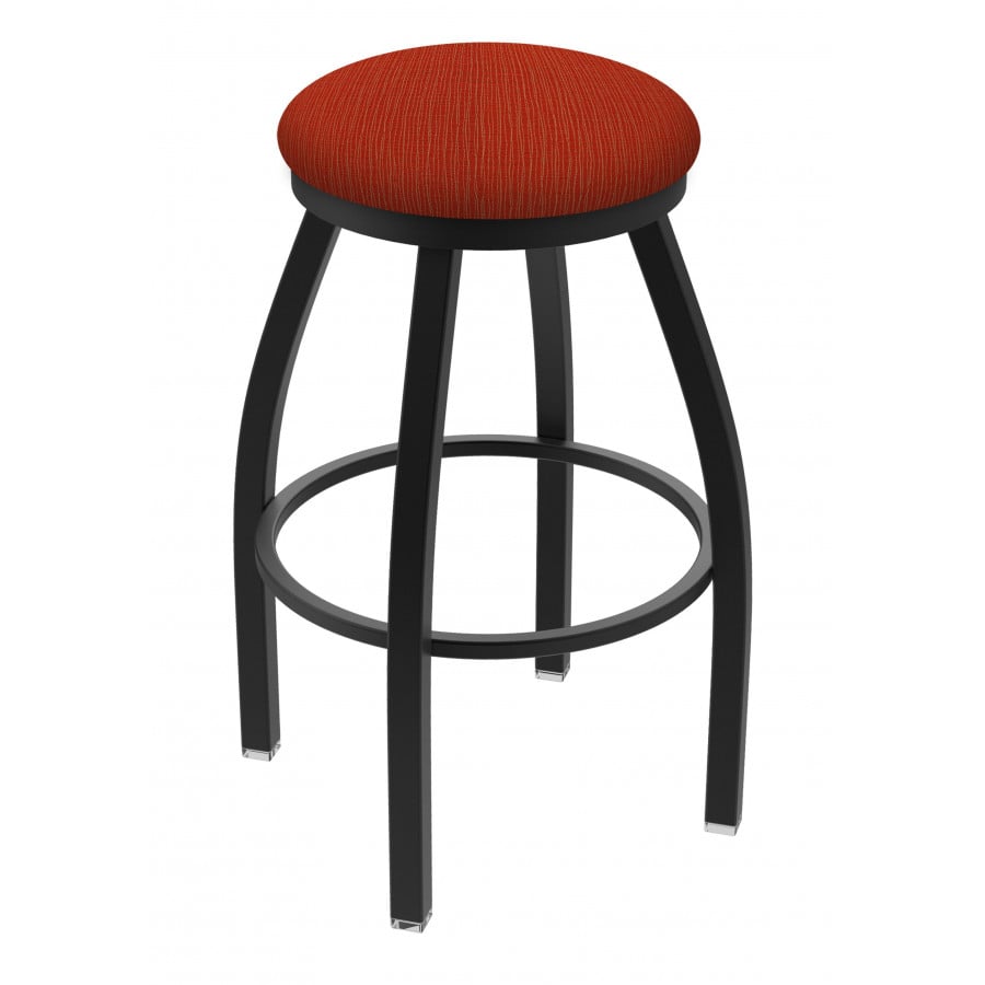 80236BW021 36 in. 802 Misha Swivel Extra Tall Bar Stool with Black Wrinkle & Graph Poppy Seat