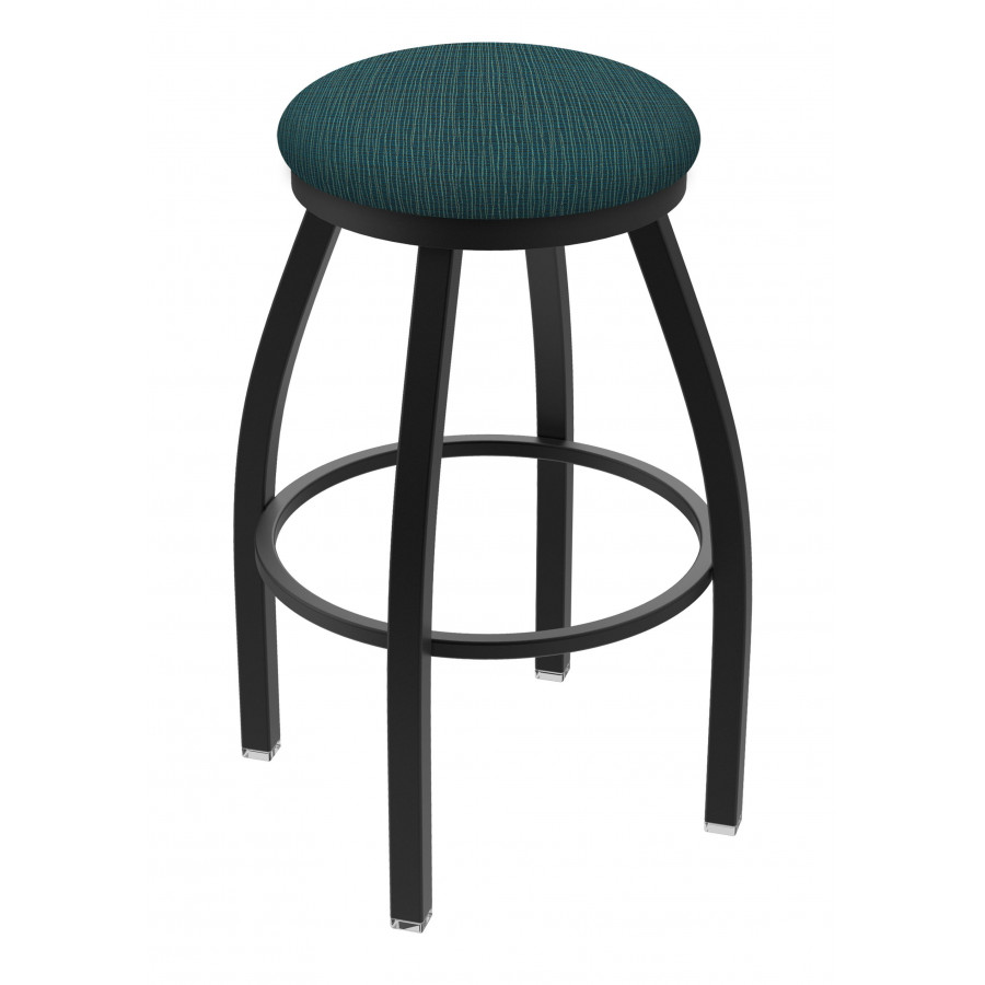 80236BW022 36 in. 802 Misha Swivel Extra Tall Bar Stool with Black Wrinkle & Graph Tidal Seat