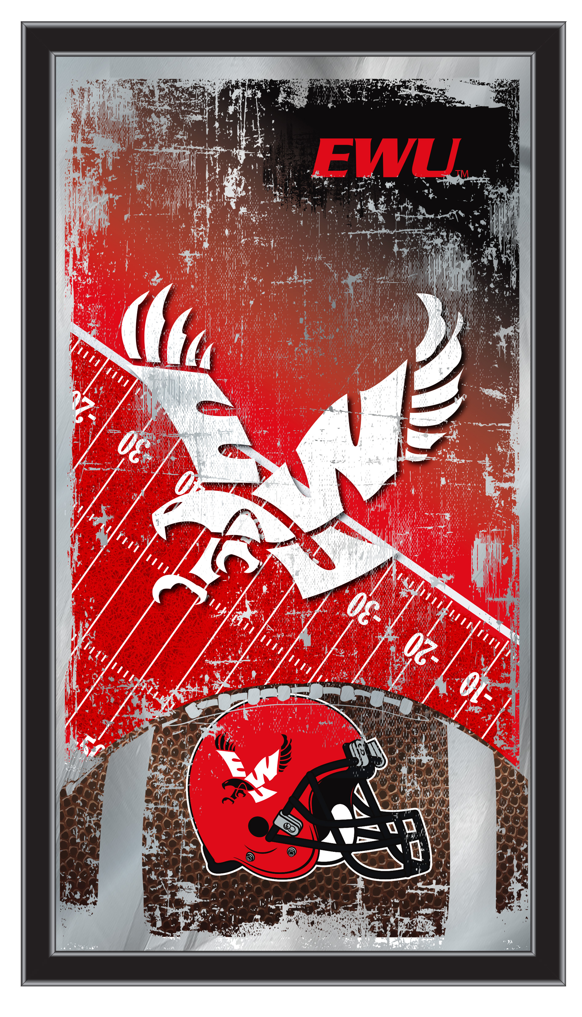 MFtblEastWA Eastern Washington 15 x 26 in. Football Mirror