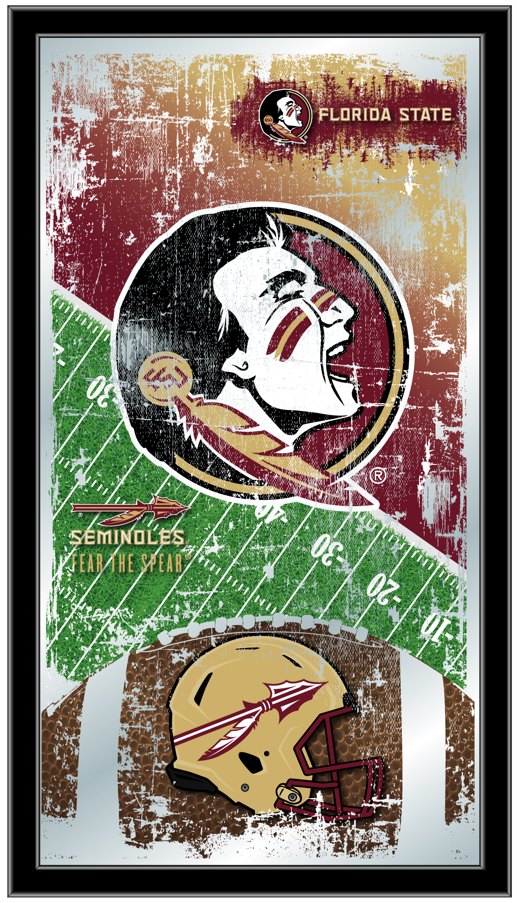 MFtblFlorSt Florida State 15 x 26 in. Football Mirror