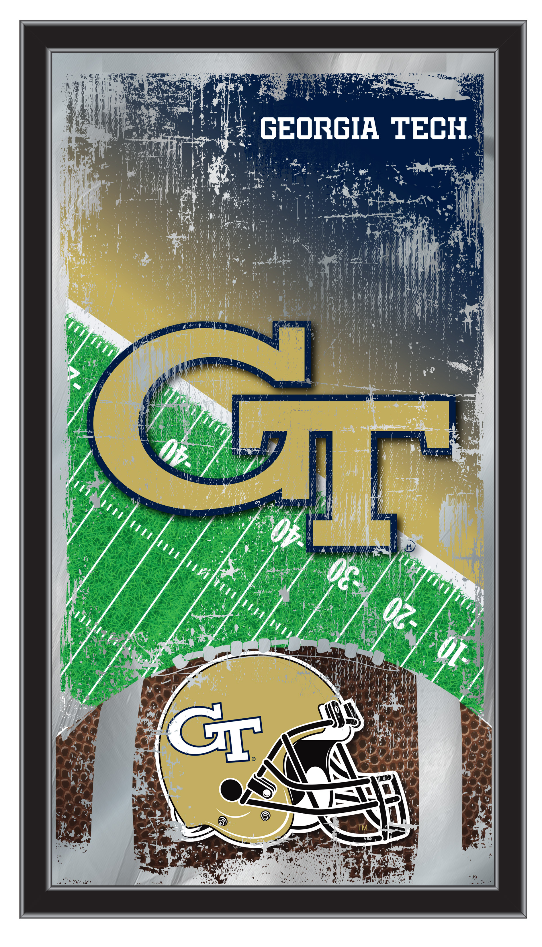 MFtblGATech Georgia Tech 15 x 26 in. Football Mirror