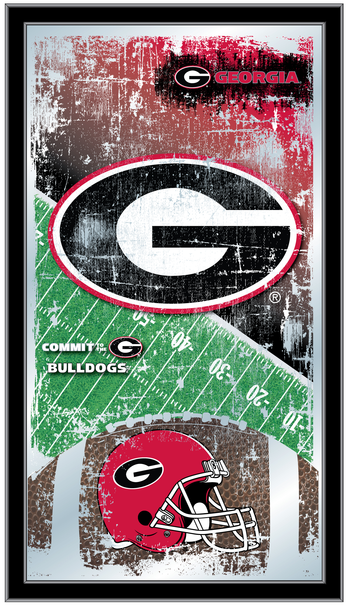MFtblGA-Un Georgia 15 x 26 in. Football Mirror